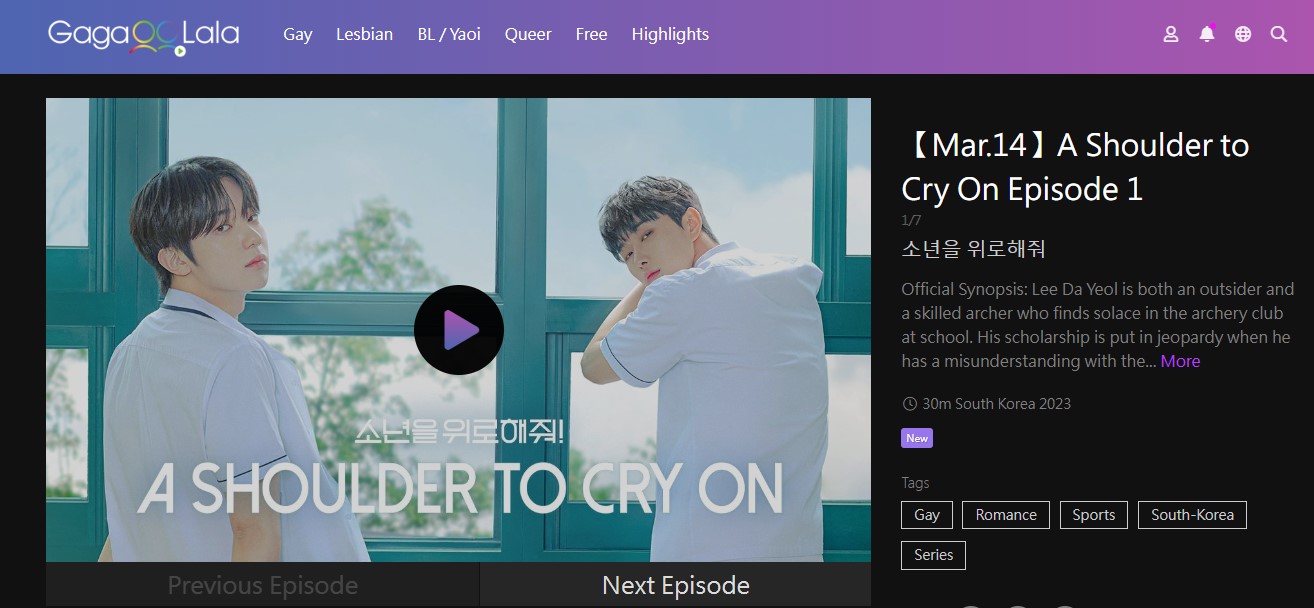 A Shoulder to Cry On - 소년을위로해줘